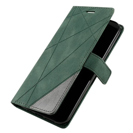For Samsung Galaxy A16 4G / 5G Case Imprinted Lines PU Leather Splicing Wallet Phone Cover