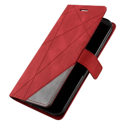 For Samsung Galaxy A06 Case Imprinted Lines PU Leather Splicing Wallet Phone Cover