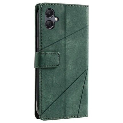 For Samsung Galaxy A06 Case Imprinted Lines PU Leather Splicing Wallet Phone Cover