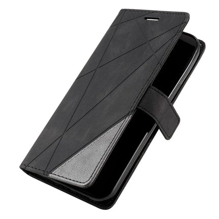 For Samsung Galaxy A06 Case Imprinted Lines PU Leather Splicing Wallet Phone Cover