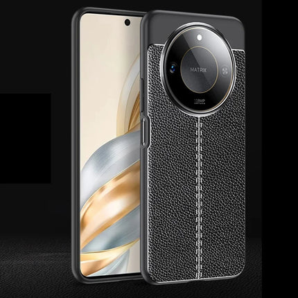 For Honor X60 5G Case Litchi Texture TPU Flexible Phone Cover, Black