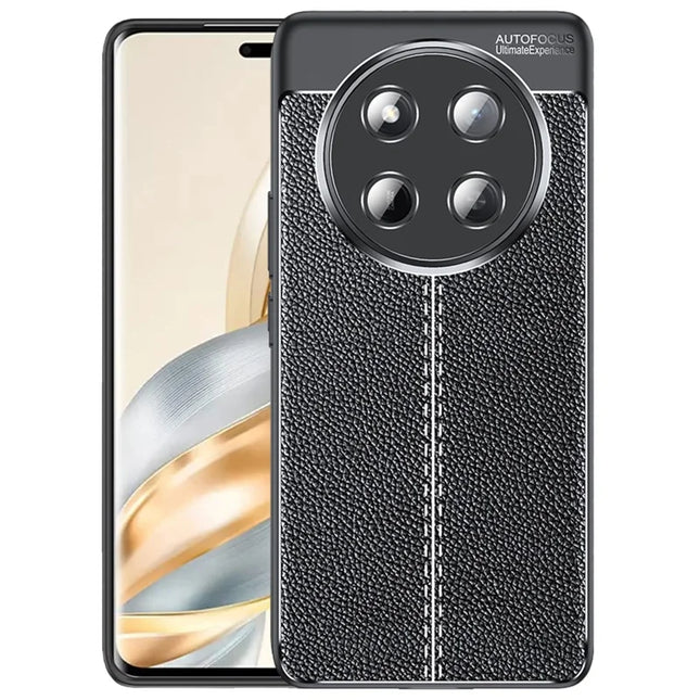 For Honor X60 Pro 5G Case Litchi Texture TPU Flexible Phone Cover, Black
