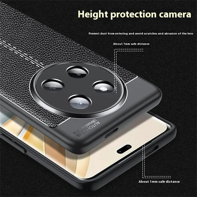For Honor X60 Pro 5G Case Litchi Texture TPU Flexible Phone Cover, Black