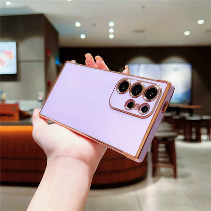 For Samsung Galaxy S23 Ultra Case Electroplated Frame TPU Soft Phone Cover