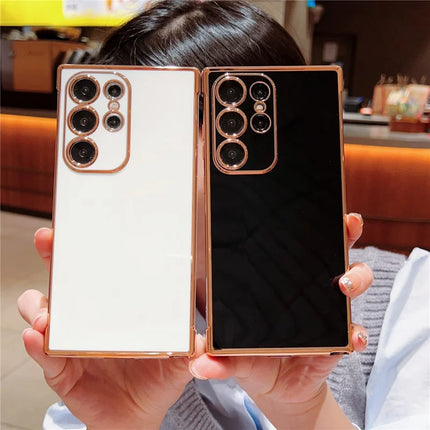 For Samsung Galaxy S23 Ultra Case Electroplated Frame TPU Soft Phone Cover
