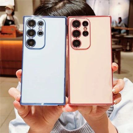 For Samsung Galaxy S23 Ultra Case Electroplated Frame TPU Soft Phone Cover