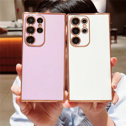 For Samsung Galaxy S23 Ultra Case Electroplated Frame TPU Soft Phone Cover