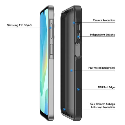 For Samsung Galaxy A16 4G / Galaxy A16 5G Case DUX DUCIS Yind Series TPU+PC Matte Anti-fingerprint Phone Back Cover