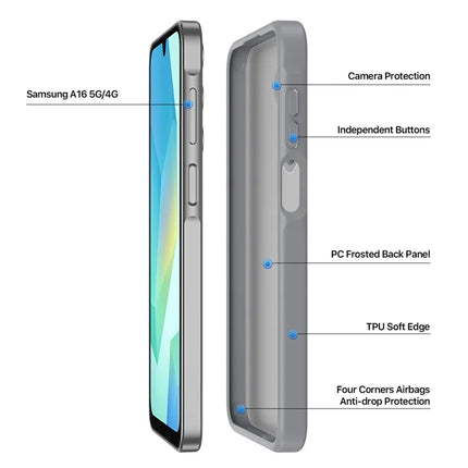 For Samsung Galaxy A16 4G / Galaxy A16 5G Case DUX DUCIS Yind Series TPU+PC Matte Anti-fingerprint Phone Back Cover