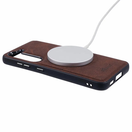 SUTENI H17 For Samsung Galaxy S23 Case Compatible with MagSafe Card Slots PU+TPU Kickstand Phone Cover