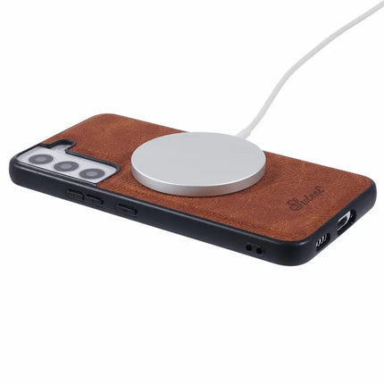 SUTENI H17 For Samsung Galaxy S22 5G Magnetic Case Card Slots Leather+TPU Kickstand Phone Cover