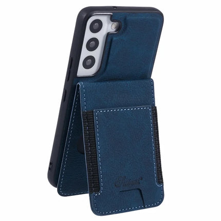 SUTENI H17 For Samsung Galaxy S22 5G Magnetic Case Card Slots Leather+TPU Kickstand Phone Cover