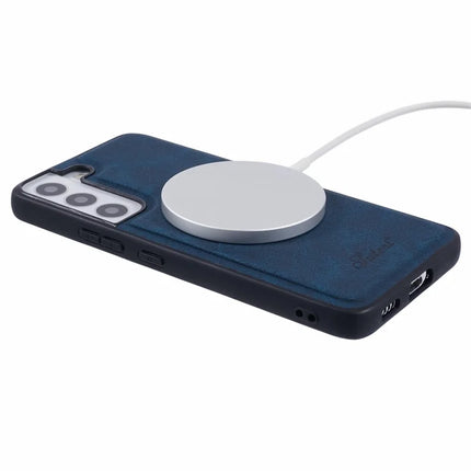 SUTENI H17 For Samsung Galaxy S22 5G Magnetic Case Card Slots Leather+TPU Kickstand Phone Cover