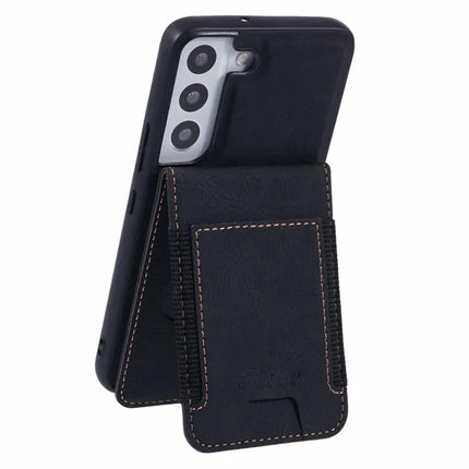 SUTENI H17 For Samsung Galaxy S22 5G Magnetic Case Card Slots Leather+TPU Kickstand Phone Cover