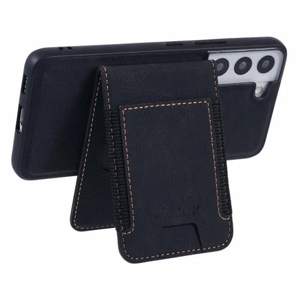 SUTENI H17 For Samsung Galaxy S22 5G Magnetic Case Card Slots Leather+TPU Kickstand Phone Cover