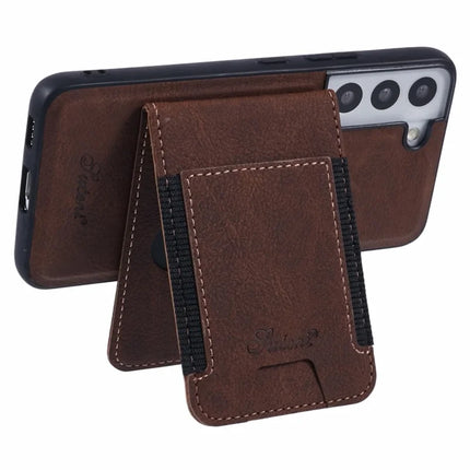 SUTENI H17 For Samsung Galaxy S22 5G Magnetic Case Card Slots Leather+TPU Kickstand Phone Cover