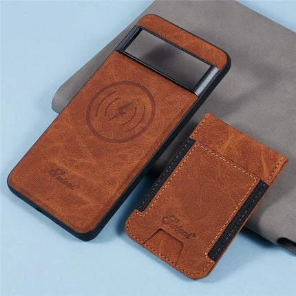SUTENI H17 For Google Pixel 8 Pro Case Compatible with MagSafe Card Slots PU+TPU Kickstand Phone Cover