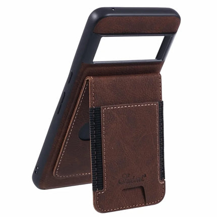 SUTENI H17 For Google Pixel 8 Pro Case Compatible with MagSafe Card Slots PU+TPU Kickstand Phone Cover