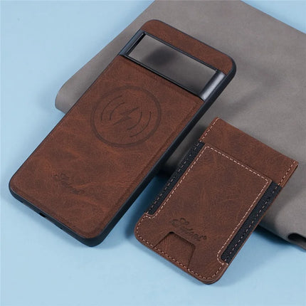 SUTENI H17 For Google Pixel 8 Pro Case Compatible with MagSafe Card Slots PU+TPU Kickstand Phone Cover