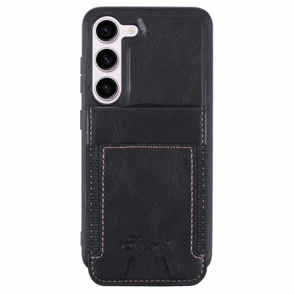 SUTENI H17 For Samsung Galaxy S23 Case Compatible with MagSafe Card Holder Kickstand Phone Cover - Black