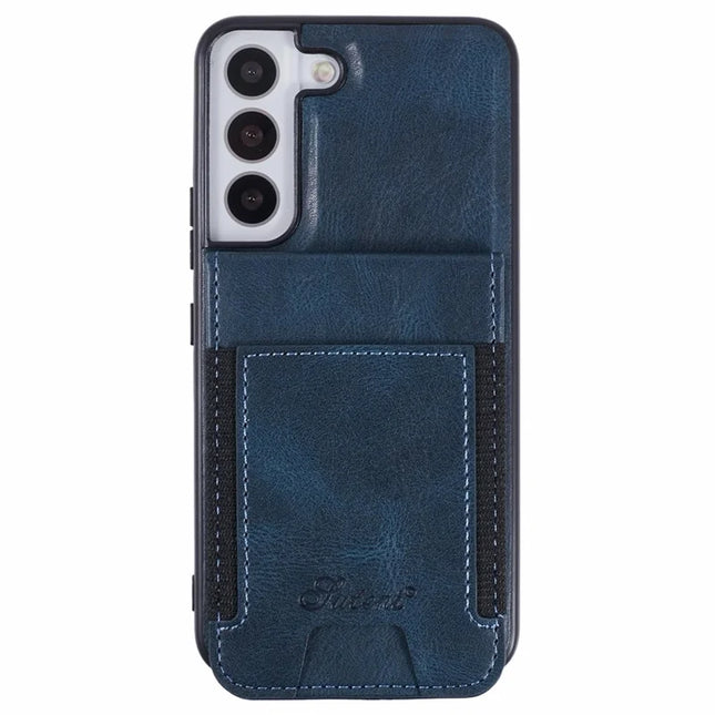 SUTENI H17 For Samsung Galaxy S22 5G Case Compatible with MagSafe Card Holder Kickstand Phone Cover - Blue