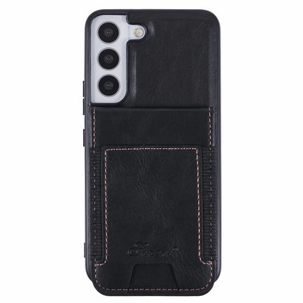 SUTENI H17 For Samsung Galaxy S22 5G Case Compatible with MagSafe Card Holder Kickstand Phone Cover - Black