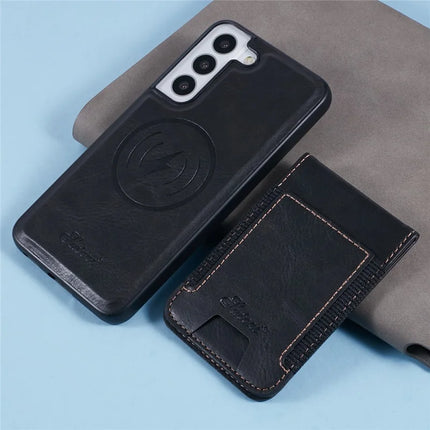 SUTENI H17 For Samsung Galaxy S22 5G Case Compatible with MagSafe Card Holder Kickstand Phone Cover