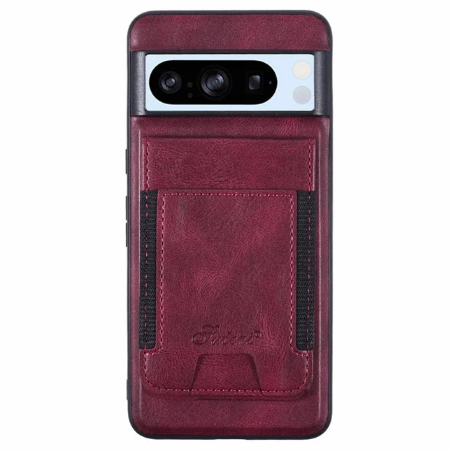 SUTENI H17 For Google Pixel 8 Pro Case Compatible with MagSafe Card Holder Kickstand Phone Cover - Red