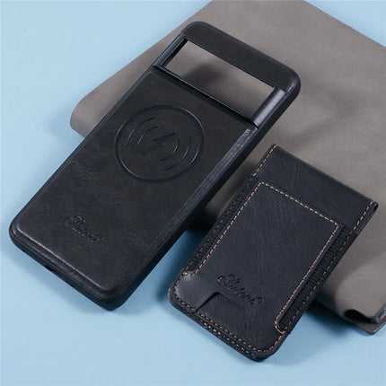 SUTENI H17 For Google Pixel 8 Pro Case Compatible with MagSafe Card Holder Kickstand Phone Cover