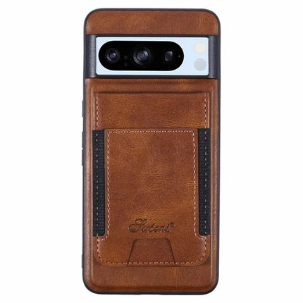 SUTENI H17 For Google Pixel 8 Pro Case Compatible with MagSafe Card Holder Kickstand Phone Cover - Brown