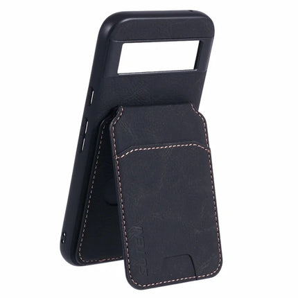 SUTENI H02 For Google Pixel 8a Case Card Slots Kickstand Litchi Texture Leather+TPU Cover