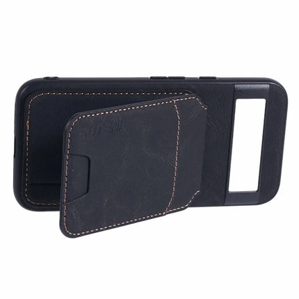 SUTENI H02 For Google Pixel 8a Case Card Slots Kickstand Litchi Texture Leather+TPU Cover