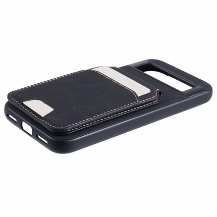 SUTENI H02 For Google Pixel 8a Case Card Slots Kickstand Litchi Texture Leather+TPU Cover
