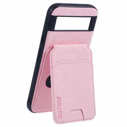 SUTENI H02 For Google Pixel 8a Case Card Slots Kickstand Litchi Texture Leather+TPU Cover