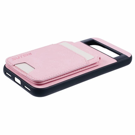 SUTENI H02 For Google Pixel 8a Case Card Slots Kickstand Litchi Texture Leather+TPU Cover