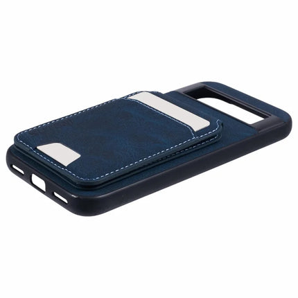 SUTENI H02 For Google Pixel 8a Case Card Slots Kickstand Litchi Texture Leather+TPU Cover
