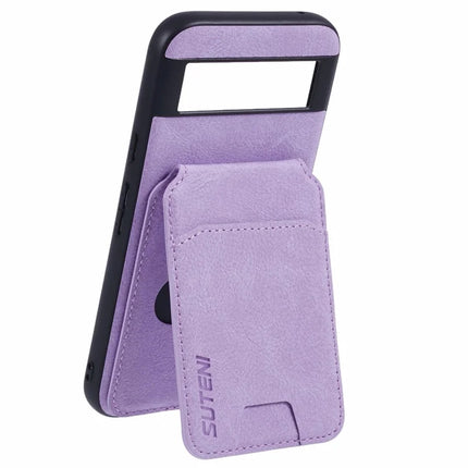 SUTENI H02 For Google Pixel 8a Case Card Slots Kickstand Litchi Texture Leather+TPU Cover