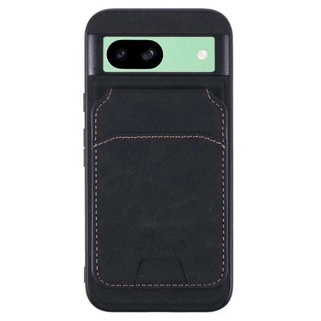 SUTENI H16 For Google Pixel 8a Case Compatible with MagSafe Kickstand Phone Cover Detachable Card Holder - Black