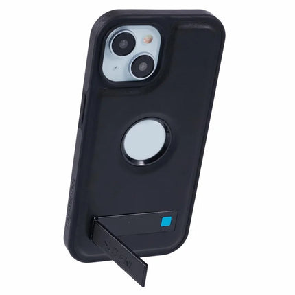 SUTENI G2 For iPhone 14 Magnetic Case Leather Phone Back Cover Waxy Texture Kickstand