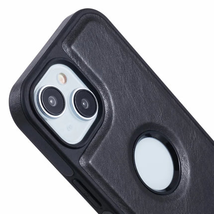 SUTENI G2 For iPhone 14 Magnetic Case Leather Phone Back Cover Waxy Texture Kickstand