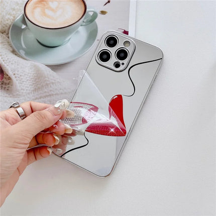 For iPhone 15 Pro Max Case IMD Silver Finish TPU+PC Rhinestones Decor Phone Cover with Bracelet Chain