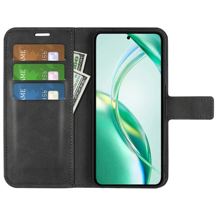 For Honor 200 Smart 5G / X7c 4G Stand Case Anti-Scratch Calf Texture Leather Phone Cover
