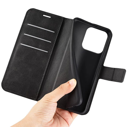 For Honor 200 Smart 5G / X7c 4G Stand Case Anti-Scratch Calf Texture Leather Phone Cover