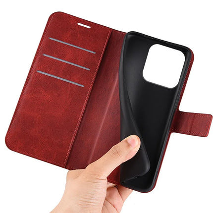 For Honor 200 Smart 5G / X7c 4G Stand Case Anti-Scratch Calf Texture Leather Phone Cover