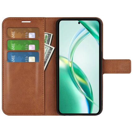 For Honor 200 Smart 5G / X7c 4G Stand Case Anti-Scratch Calf Texture Leather Phone Cover