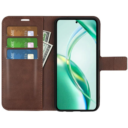 For Honor 200 Smart 5G / X7c 4G Stand Case Anti-Scratch Calf Texture Leather Phone Cover