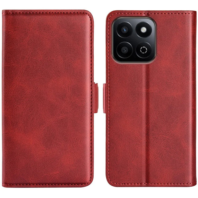 For Honor 200 Smart 5G / X7c 4G Stand Case Calf Texture Leather Wallet Phone Cover - Red