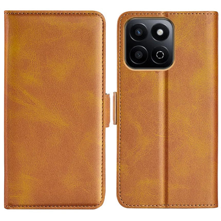 For Honor 200 Smart 5G / X7c 4G Stand Case Calf Texture Leather Wallet Phone Cover - Yellow