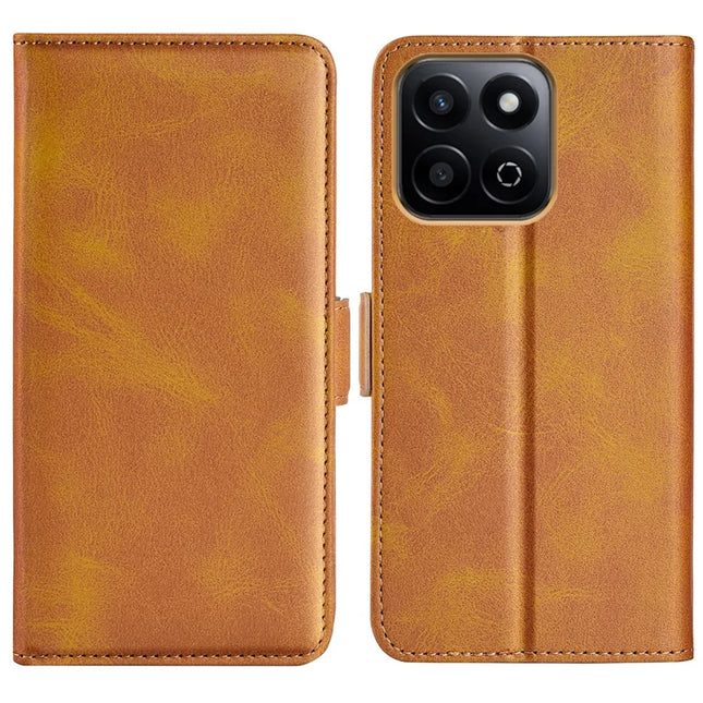 For Honor 200 Smart 5G / X7c 4G Stand Case Calf Texture Leather Wallet Phone Cover - Yellow