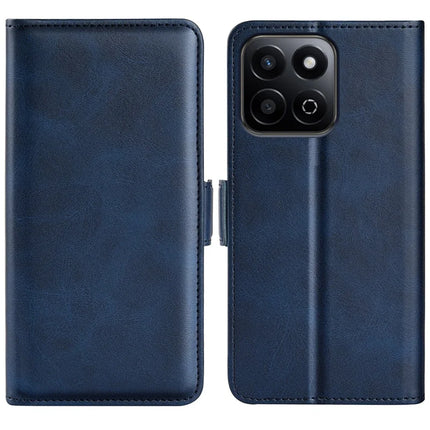 For Honor 200 Smart 5G / X7c 4G Stand Case Calf Texture Leather Wallet Phone Cover - Blue